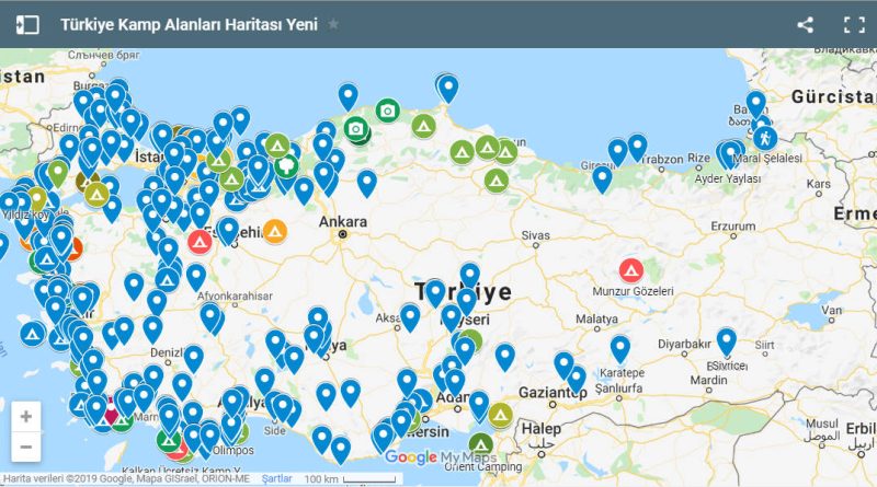 Kamp Alanları – Karavan Kamp –  Türkiye Kamp Alanları Haritası